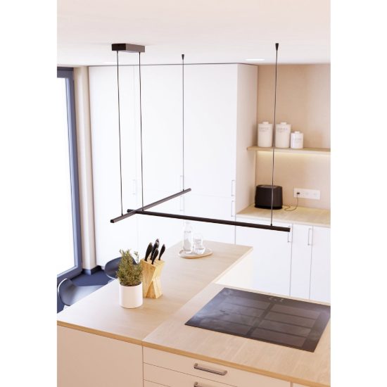 Eglo flatron z lampadario a sospensione led 80w rgb 2700k 6500k con telecomando nero per sala da pranzo