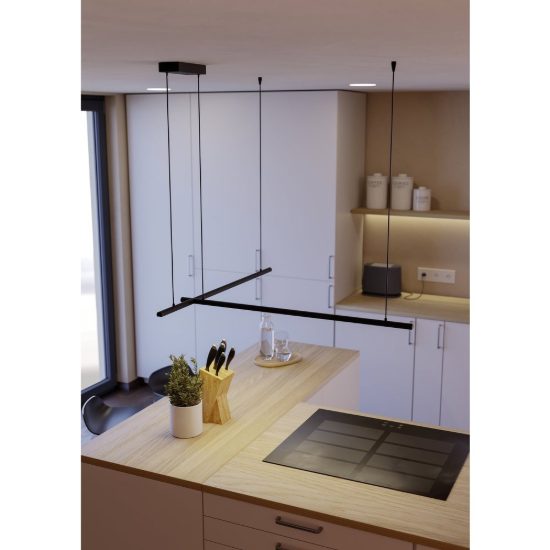 Eglo flatron z lampadario a sospensione led 80w rgb 2700k 6500k con telecomando nero per sala da pranzo