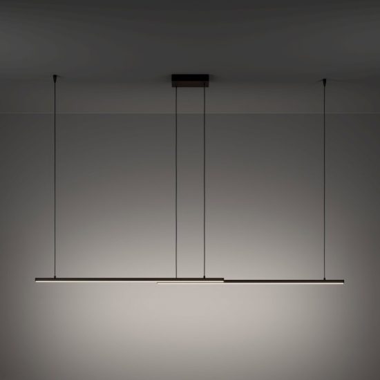 Eglo flatron z lampadario a sospensione led 80w rgb 2700k 6500k con telecomando nero per sala da pranzo