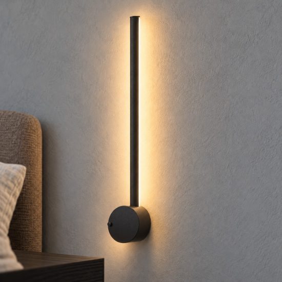 Eglo flatron z applique led 12w rgb 2700k 6500k dimmerabile con controllo smart nero opaco per soggiorno