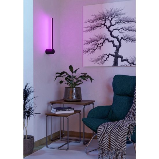 Eglo flatron z applique led 12w rgb 2700k 6500k dimmerabile con controllo smart nero opaco per soggiorno