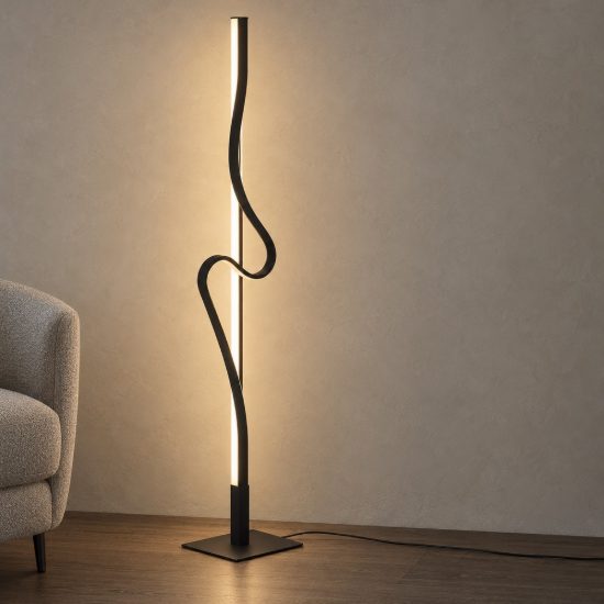 Eglo cotillas z lampada da terra led 20w rgb 2700k 6500k dimmerabile per camera da letto nero