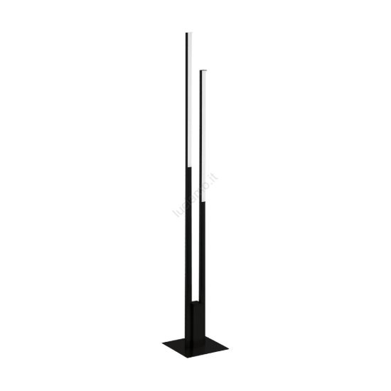 Eglo fraioli z piantana per soggiorno nera led 34w rgb 2700k 6500k dimmerabile design moderna
