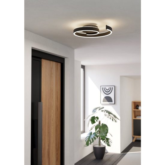 Eglo andabaia z plafoniera nera led 37w cct 3000k 6500k dimmerabile con controllo smart
