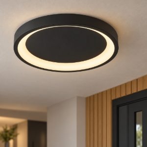 Eglo loretello z plafoniera nera led 19.6w rgb 2700k 6500k dimmerabile con controllo smart