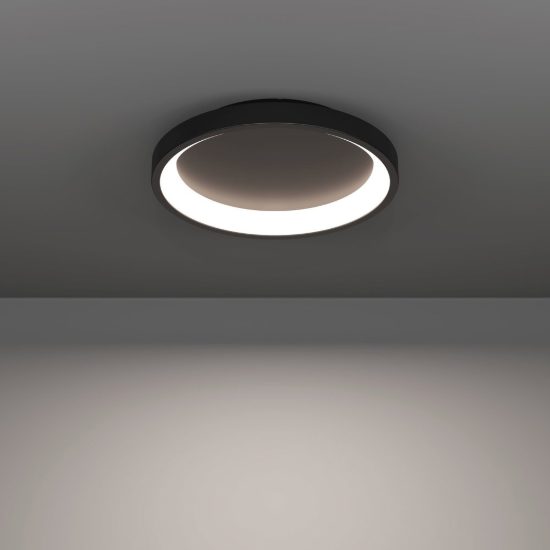 Eglo loretello z plafoniera nera led 19.6w rgb 2700k 6500k dimmerabile con controllo smart