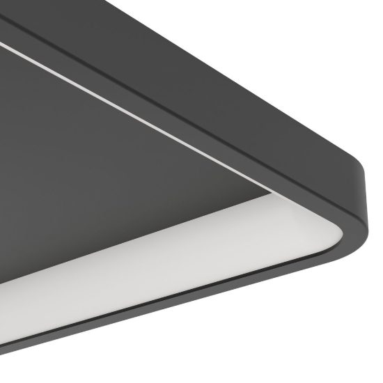 Eglo loretello z plafoniera quadrata nera led 20w rgb 2700k 6500k dimmerabile con controllo smart