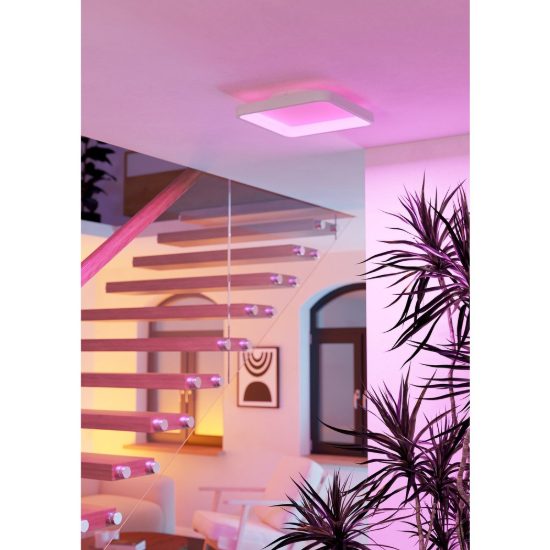 Eglo loretello z plafoniera led 20w rgb 2700k 6500k 35cm dimmerabile bianca
