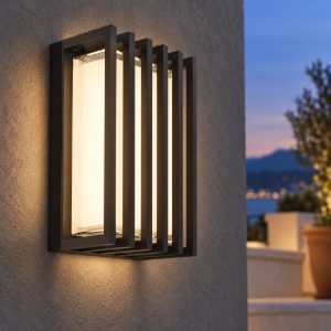Eglo genovese applique da esterno nera led 10w cct 3000k 6000k ip65