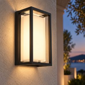 Eglo genovese applique da esterno nera led 10w cct 3000k 6000k ip65