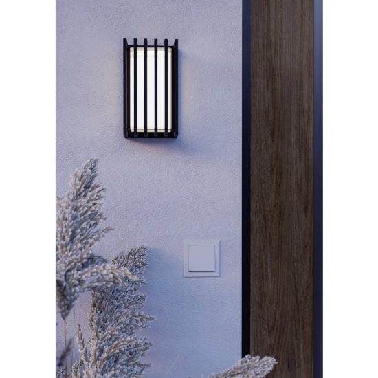 Eglo genovese applique da esterno nera led 10w cct 3000k 6000k ip65