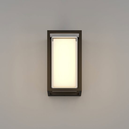 Eglo genovese applique da esterno nera led 10w cct 3000k 6000k ip65 frontale pannello con sensore di movimento