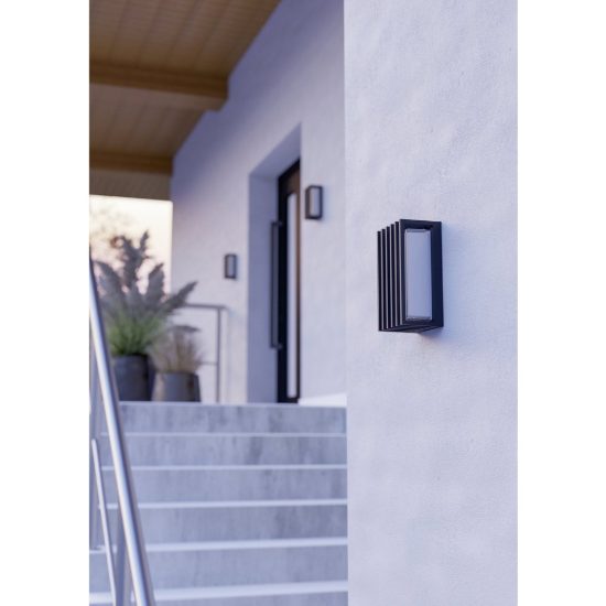 Eglo genovese applique da esterno nera led 10w cct 3000k 6000k ip65