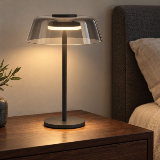 Eglo arroyo z abat-jour per camera da letto nera led 7.2w rgb 2700k 6500k dimmerabile con controllo smart