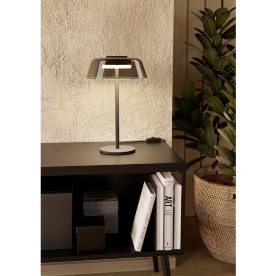 Eglo arroyo z abat-jour per camera da letto nera led 7.2w rgb 2700k 6500k dimmerabile con controllo smart