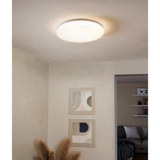 Eglo totari z plafoniera led 44.8w cct 2700k 6500k dimmerabile con controllo smart bianca