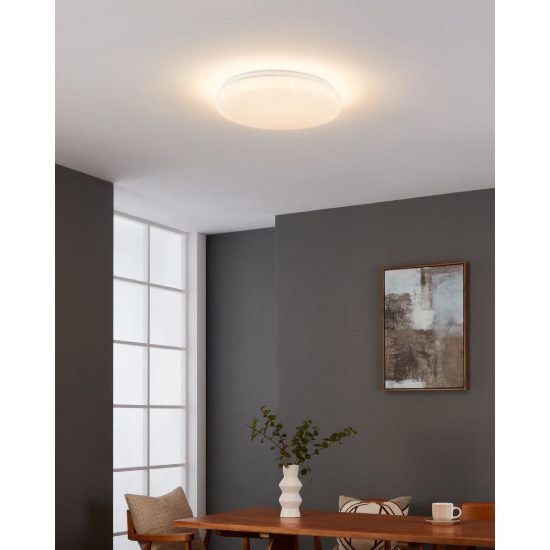 Eglo totari z plafoniera led 19.2w cct 2700k 6500k effetto cristallo dimmerabile con controllo smart bianca