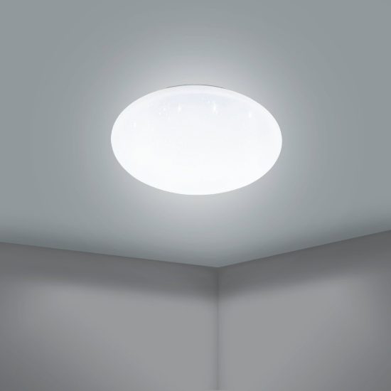 Eglo totari z plafoniera led 19.2w cct 2700k 6500k effetto cristallo dimmerabile con controllo smart bianca