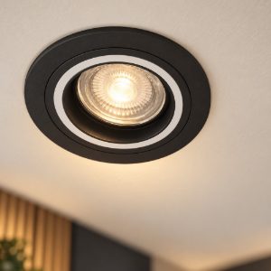 Eglo carosso z faretto quadrato per corridoio nero da incasso led 4.7w rgb 2700k 6500k dimmerabile con controllo smart