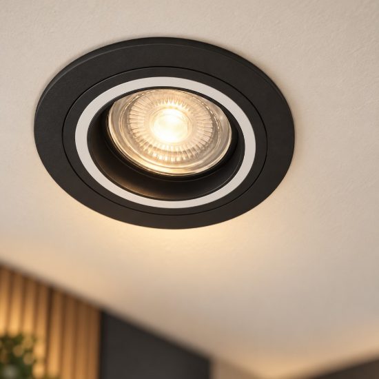 Eglo carosso z faretto quadrato per corridoio nero da incasso led 4.7w rgb 2700k 6500k dimmerabile con controllo smart
