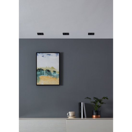 Eglo carosso z faretto quadrato per corridoio nero da incasso led 4.7w rgb 2700k 6500k dimmerabile con controllo smart