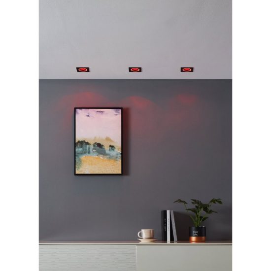 Eglo carosso z faretto quadrato per corridoio nero da incasso led 4.7w rgb 2700k 6500k dimmerabile con controllo smart