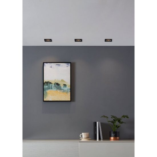 Eglo carosso z faretto quadrato per corridoio nero da incasso led 4.7w rgb 2700k 6500k dimmerabile con controllo smart