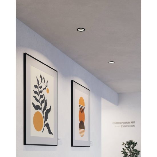 Eglo carosso z faretto rotondo per corridoio nero da incasso led 4.7w rgb 2700k 6500k dimmerabile con controllo smart