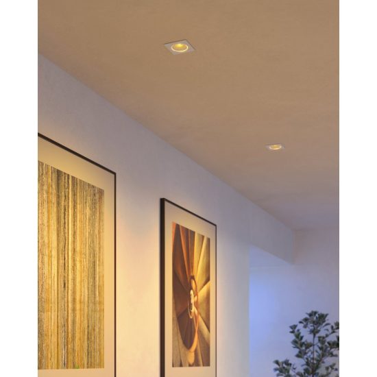 Eglo carosso z faretto quadrato da incasso led 4.7w rgb 2700k 6500k dimmerabile con controllo smart bianco per corridoio