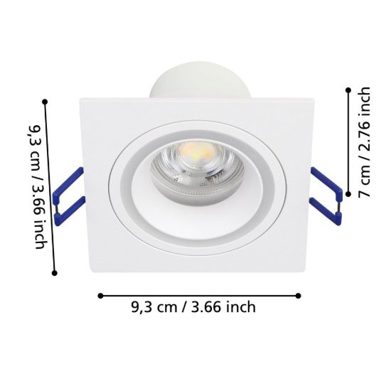 Eglo carosso z faretto quadrato da incasso led 4.7w rgb 2700k 6500k dimmerabile con controllo smart bianco per corridoio