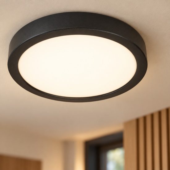 Eglo fueva 6 z plafoniera nera led 11.2w rgb 2700k 6500k dimmerabile con controllo smart