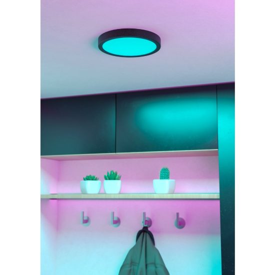 Eglo fueva 6 z plafoniera nera led 11.2w rgb 2700k 6500k dimmerabile con controllo smart