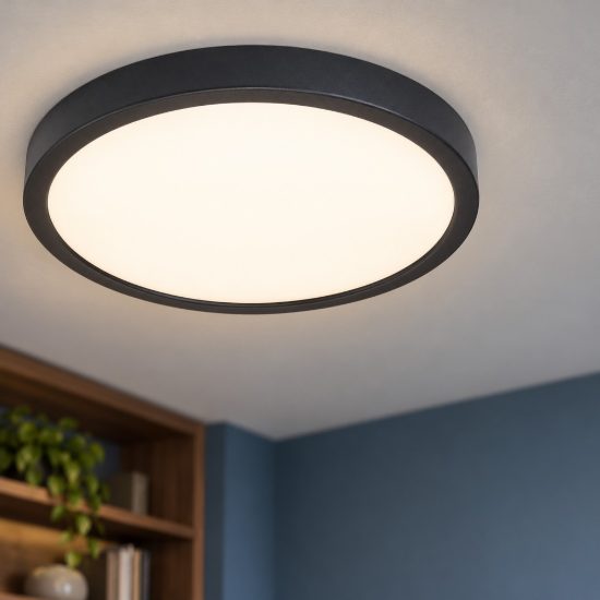 Eglo fueva 6 z plafoniera nera led 14.3w rgb 2700k 6500k dimmerabile con controllo smart
