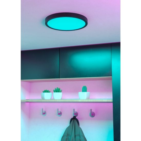 Eglo fueva 6 z plafoniera nera led 14.3w rgb 2700k 6500k dimmerabile con controllo smart