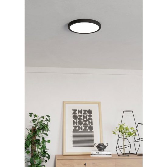 Eglo fueva 6 z plafoniera nera led 14.3w rgb 2700k 6500k dimmerabile con controllo smart