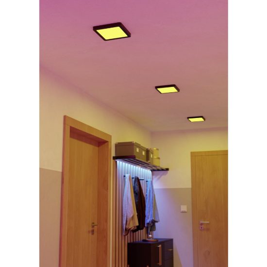 Eglo fueva 6z plafoniera nera led 10.5w rgb 2700k 6500k dimmerabile con controllo smart