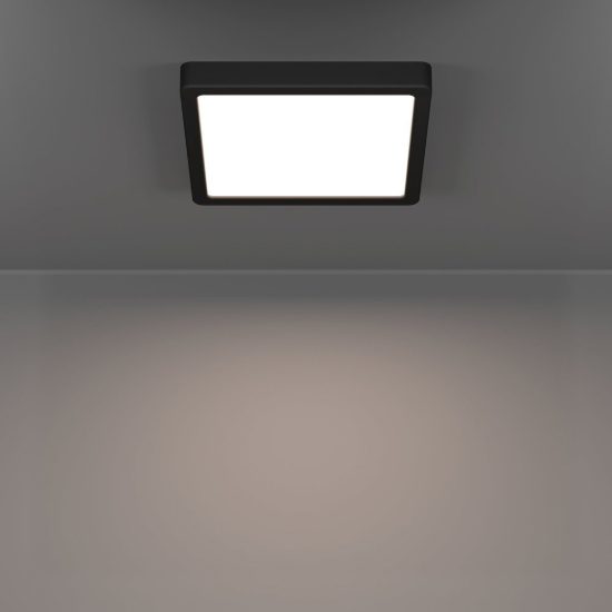 Eglo fueva 6z plafoniera nera led 10.5w rgb 2700k 6500k dimmerabile con controllo smart