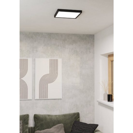Eglo fueva 6 z plafoniera nera led 13.5w rgb 2700k 6500k dimmerabile con controllo smart