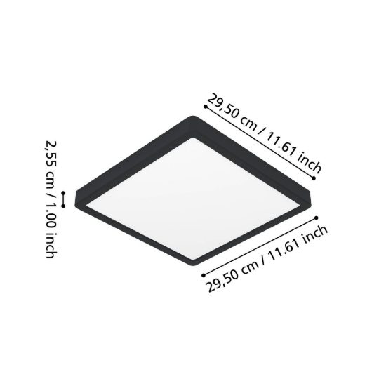 Eglo fueva 6 z plafoniera nera led 13.5w rgb 2700k 6500k dimmerabile con controllo smart