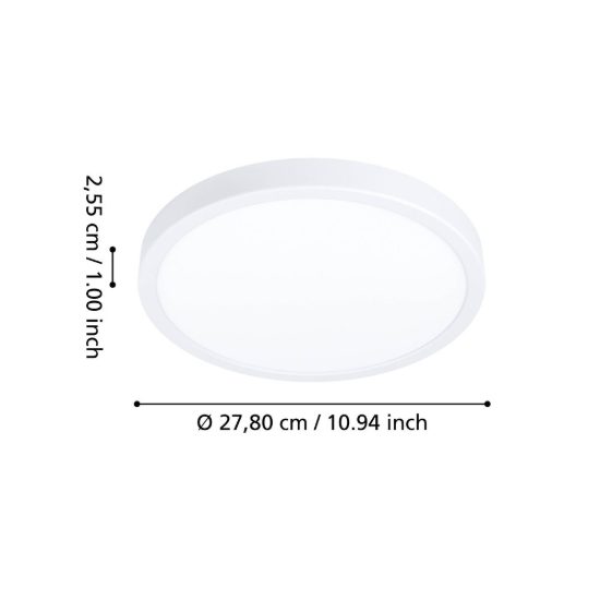 Eglo fueva 6 z plafoniera led 14.3w rgb 2700k 6500k dimmerabile con controllo smart bianca