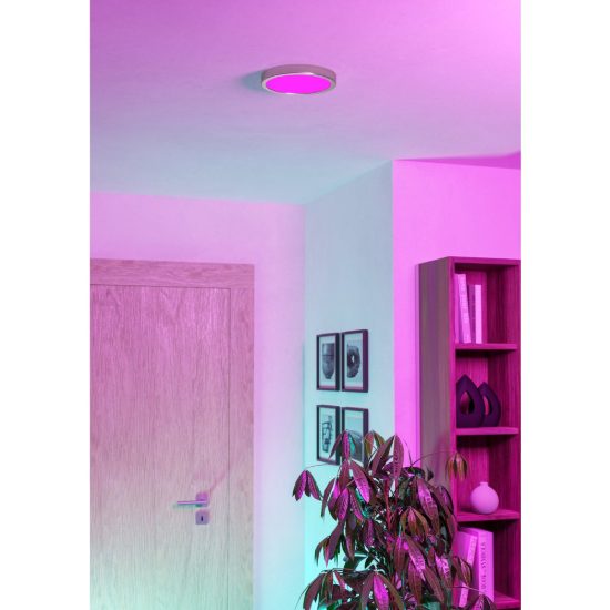 Eglo fueva 6 z plafoniera led 11.2w rgb 2700k 6500k dimmerabile con controllo smart nichel opaco