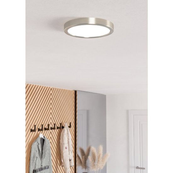 Eglo fueva 6 z plafoniera led 11.2w rgb 2700k 6500k dimmerabile con controllo smart nichel opaco