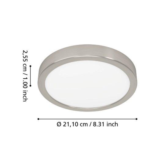 Eglo fueva 6 z plafoniera led 11.2w rgb 2700k 6500k dimmerabile con controllo smart nichel opaco
