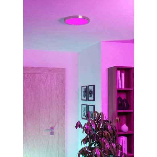 Eglo fueva 6z plafoniera led 14.3w rgb 2700k 6500k dimmerabile con controllo smart nichel opaco