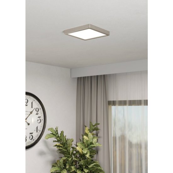 Eglo fueva 6z plafoniera led 10.5w rgb 2700k 6500k dimmerabile con controllo smart nichel opaco