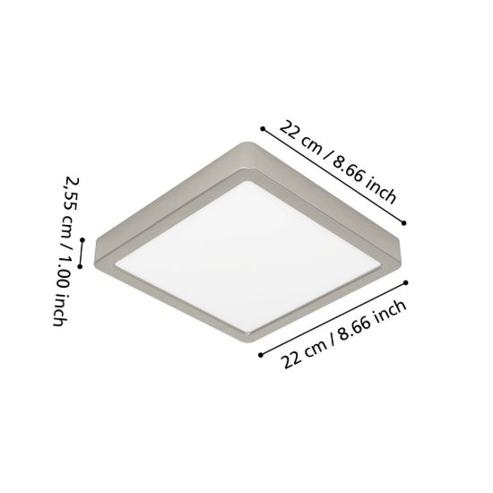 Eglo fueva 6z plafoniera led 10.5w rgb 2700k 6500k dimmerabile con controllo smart nichel opaco