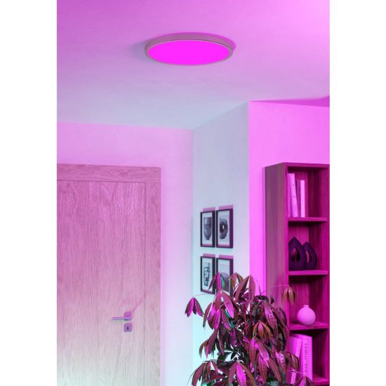 Eglo fueva 6z plafoniera led 17.5w rgb 2700k 6500k dimmerabile nichel opaco