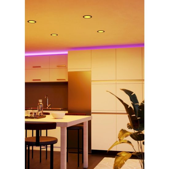 Eglo fueva 6z pannello per cucina nero da incasso led 5w rgb 2700k 6500k dimmerabile con controllo smart