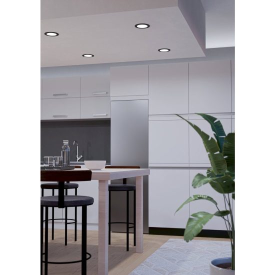 Eglo fueva 6z pannello per cucina nero da incasso led 5w rgb 2700k 6500k dimmerabile con controllo smart