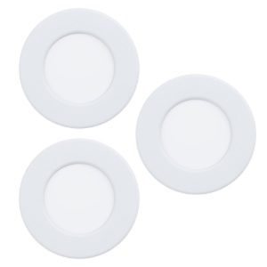 Eglo fueva 6 z set 3 faretti da incasso per cartongesso led 8,4w rgb 2700k 6500k con telecomando bianchi